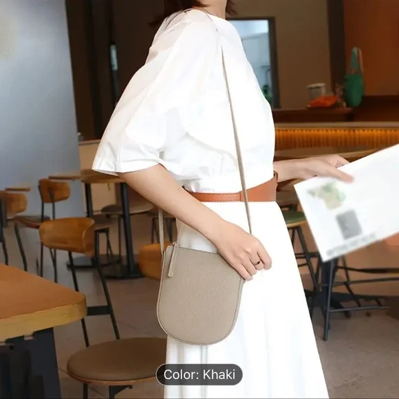 Leather Crossbody Bag Messenger Bag  Women Handbag Gray Brand New - Picture 2 of 13